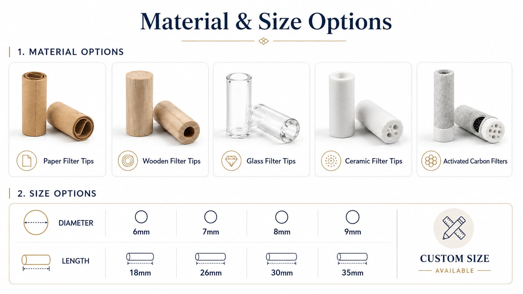 6mm wood filter tips